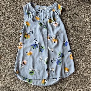 Daniel Rainn Floral Sleeveless Blouse - Light Blue